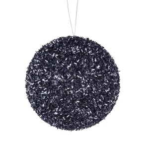 100mm Foil Glitter Ball Ornament: Pewter