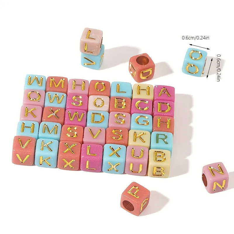 100pc Large Hole Alphabet Beads for Handmade Jewelry Crafts