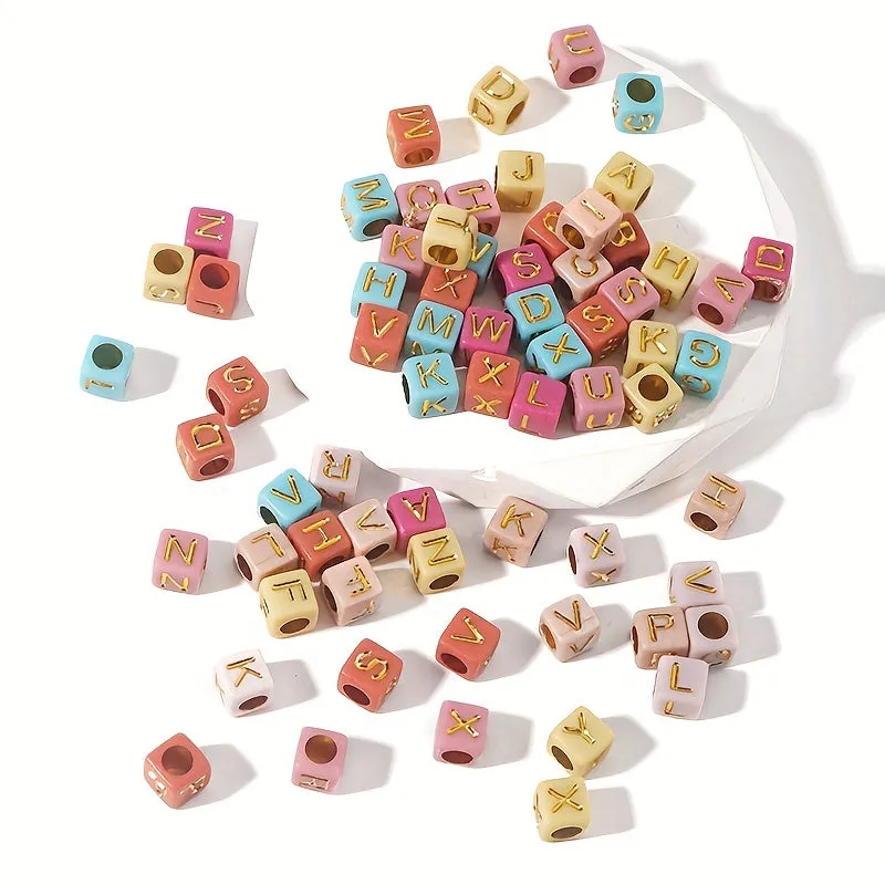 100pc Large Hole Alphabet Beads for Handmade Jewelry Crafts