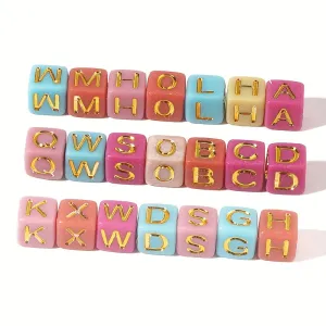 100pc Large Hole Alphabet Beads for Handmade Jewelry Crafts