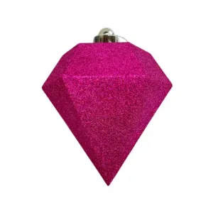 120mm Glitter Diamond Ornament: Fuchsia