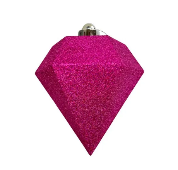 120mm Glitter Diamond Ornament: Fuchsia