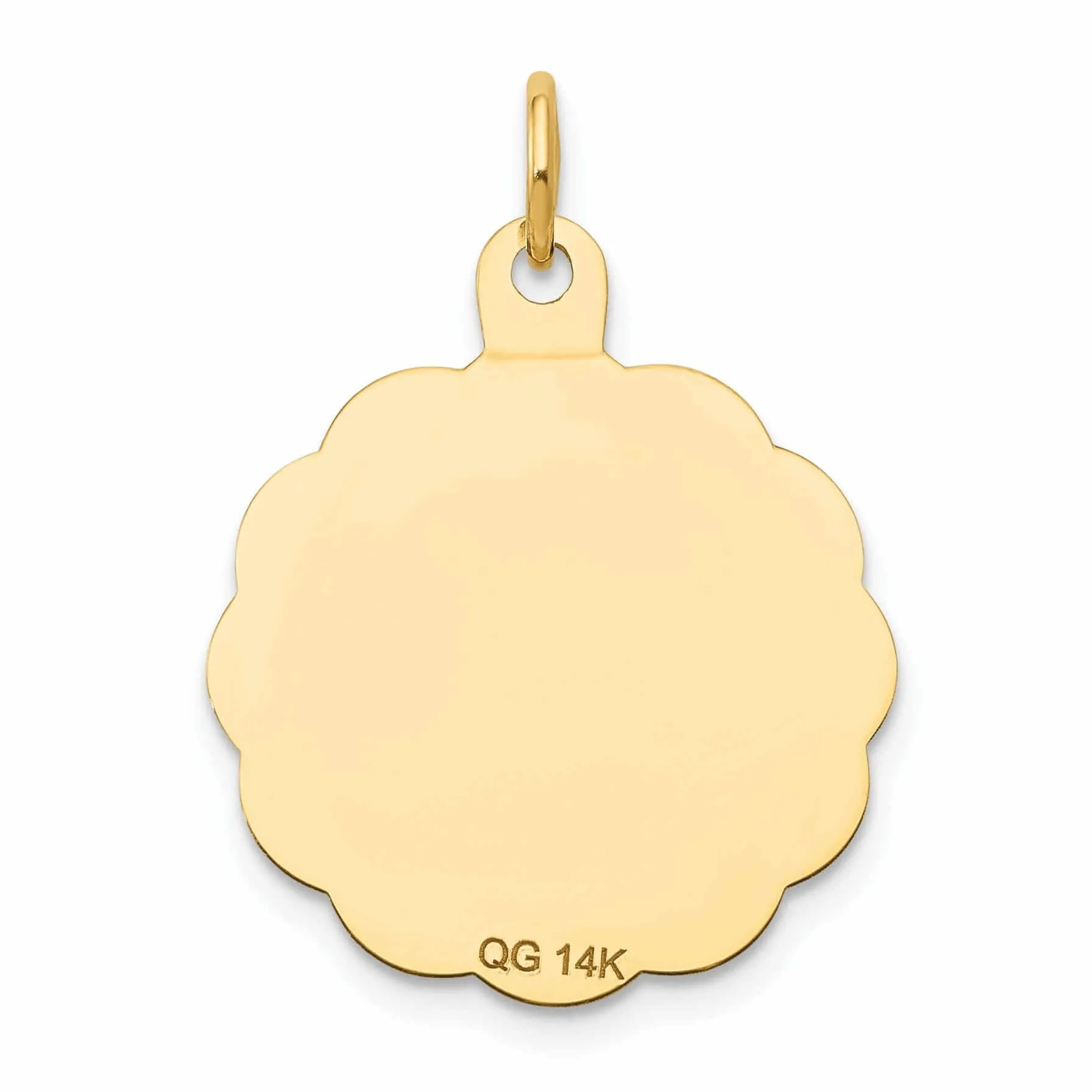 14 Yellow Gold First Holy Communion Disc Medal. Engraving fee $22.00.