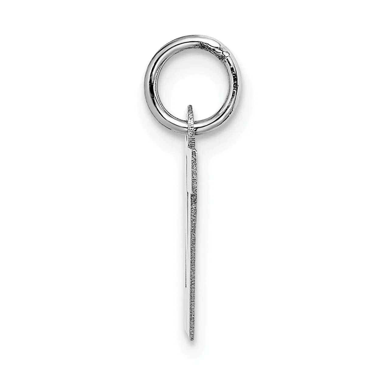 14k White Gold Small Block Design Letter N Initial Pendant