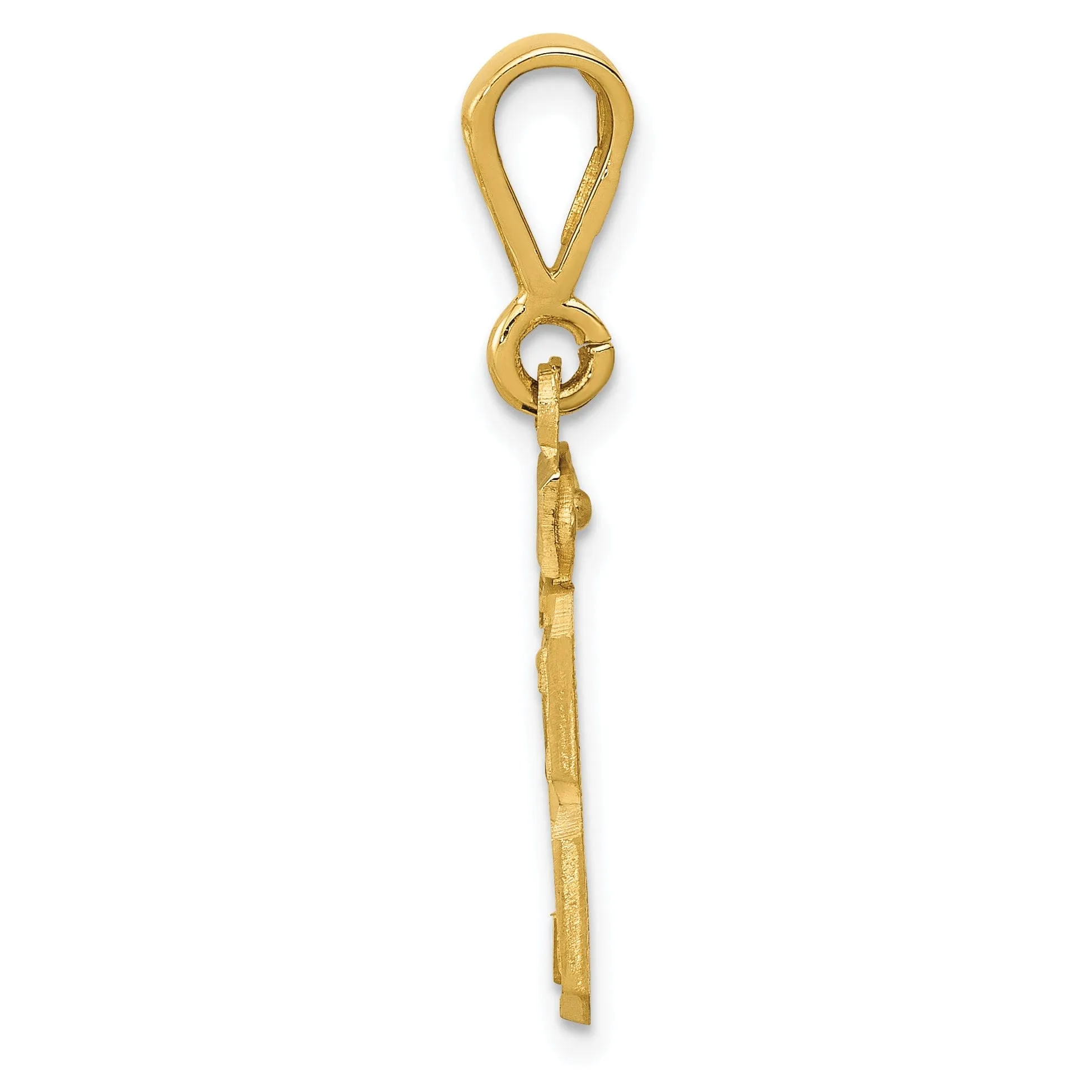 14k Yellow Gold Polished Diamond Cut Finish Small Size Number 23 Charm Pendant