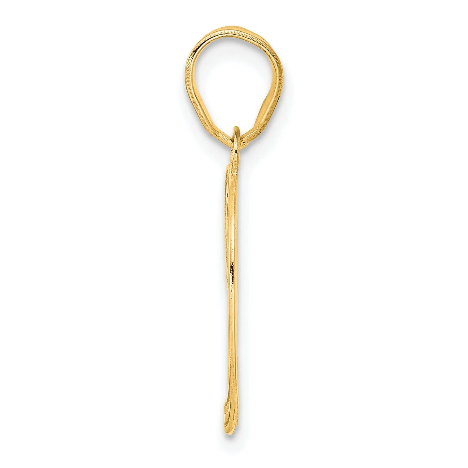 14k Yellow Gold Polished Etched Finish Number 29 Charm Pendant