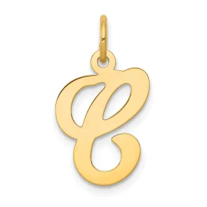 14k Yellow Gold Polished Fancy Initial C Charm