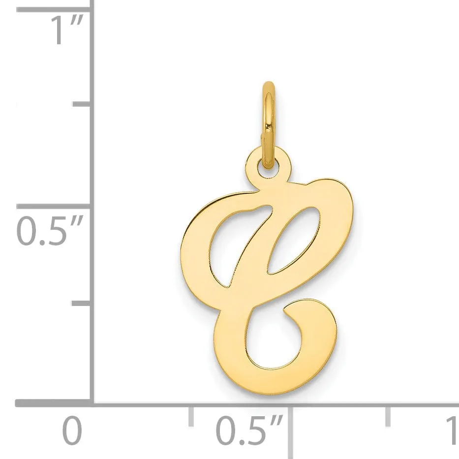 14k Yellow Gold Polished Fancy Initial C Charm