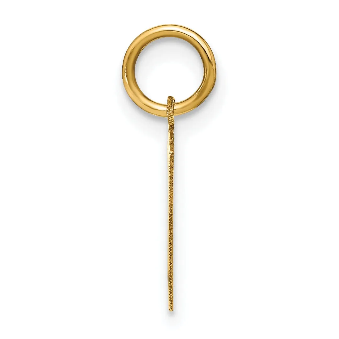 14k Yellow Gold  Small Size Letter N Initial Block Pendant