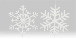 3" Glitter Snowflake Ornaments, Set of 2