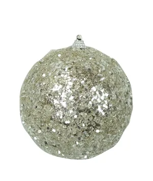 4.5" Champagne Beaded Ball Ornament