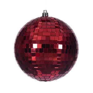 4.75" Red Mirror Ball Ornament