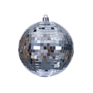 4" Silver Mirror Ball Ornament
