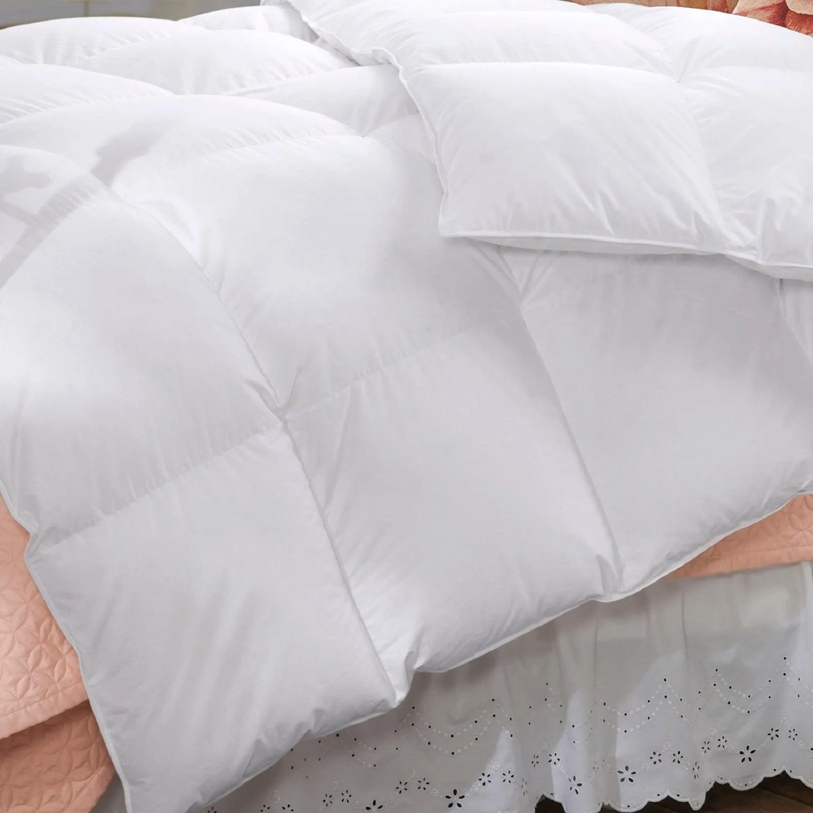50% Duck Feather & 50% Duck Down Quilt 500GSM   Duck Pillows Twin Pack Combo - Double - White