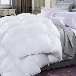 50% Duck Feather & 50% Duck Down Quilt 500GSM   Duck Pillows Twin Pack Combo - Double - White