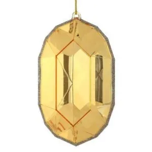 6.5" Acrylic Oval Gem Ornament: Champagne