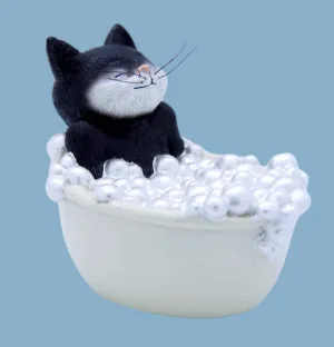 9 Lives Purr-fect Black & White Cat Figurine