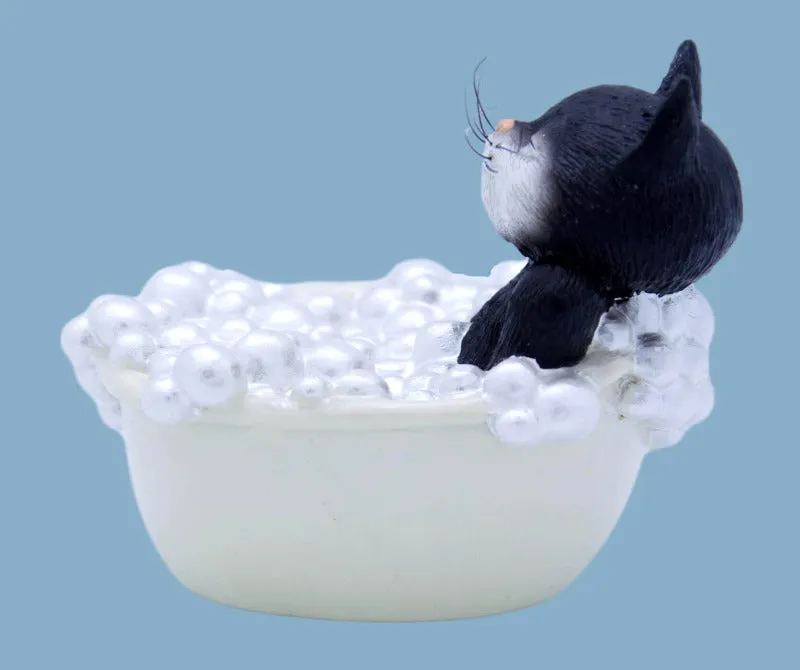 9 Lives Purr-fect Black & White Cat Figurine