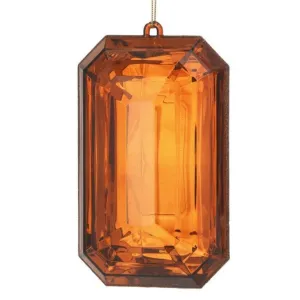 9" Emerald Cut Precious Gem Ornament: Copper