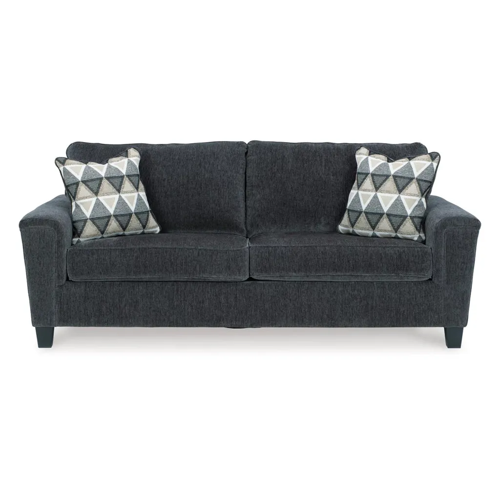 Abin 89 Inch Queen Sofa Sleeper, 2 Throw Pillows, Gray Chenille Polyester By Casagear Home