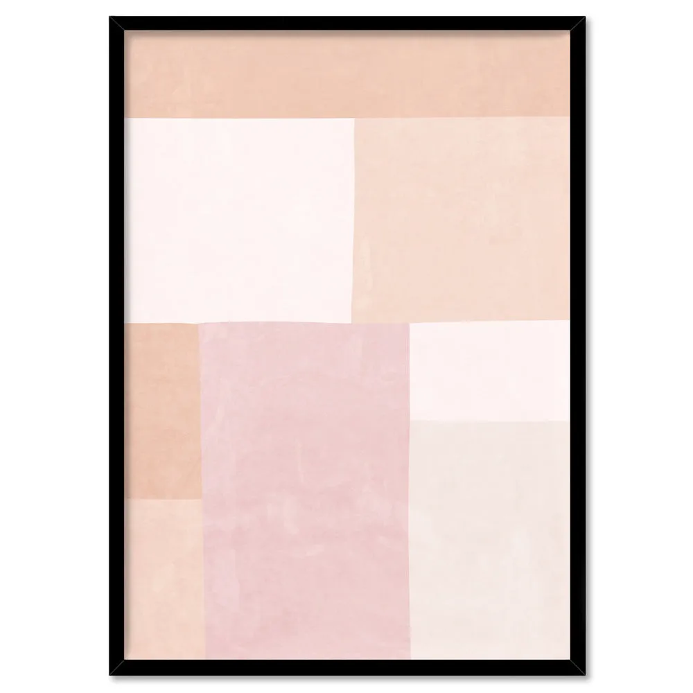 Abstract Blocks | Boho Blush II - Art Print
