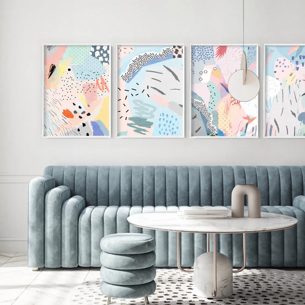 Abstract Geo Pastel Gardens III - Art Print