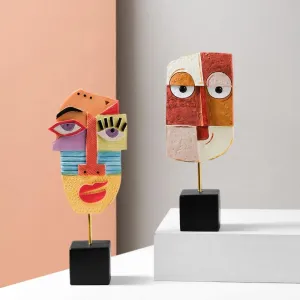 Abstract Resin Figurines Face Art Crafts