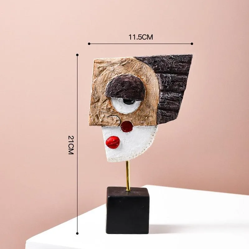 Abstract Resin Figurines Face Art Crafts