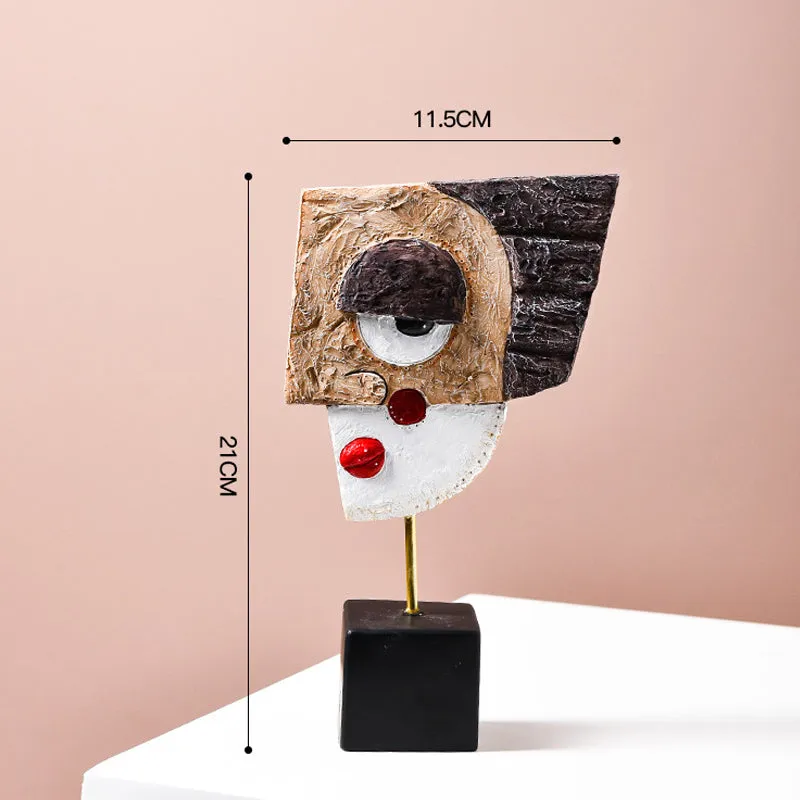Abstract Resin Figurines Face Art Crafts