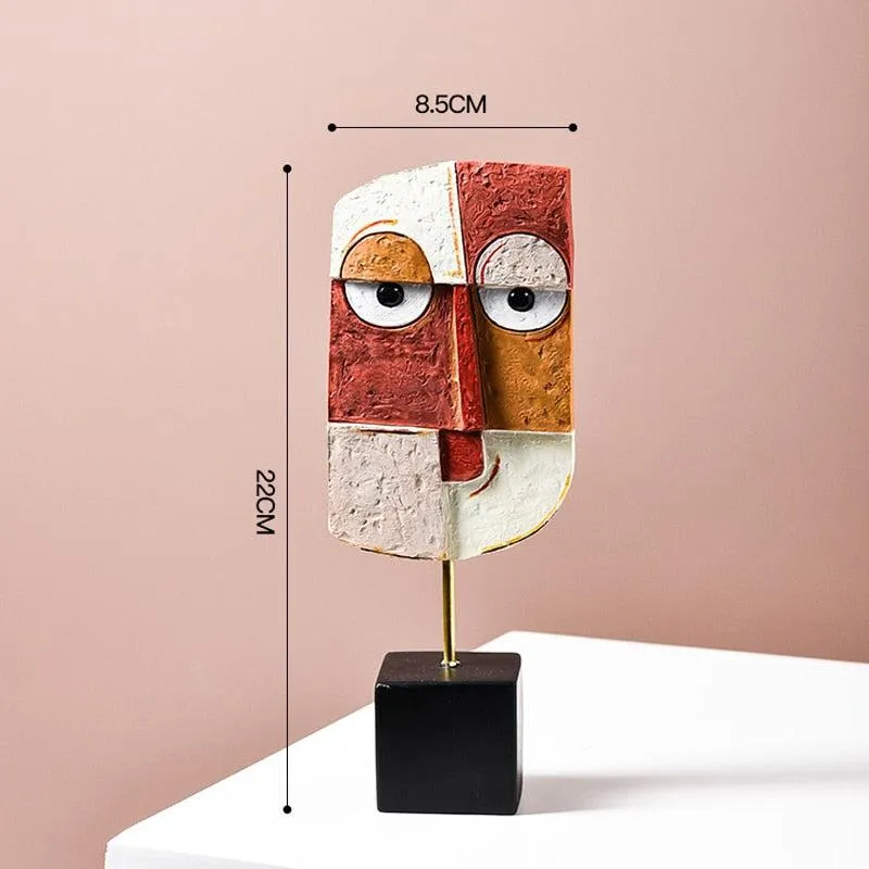 Abstract Resin Figurines Face Art Crafts