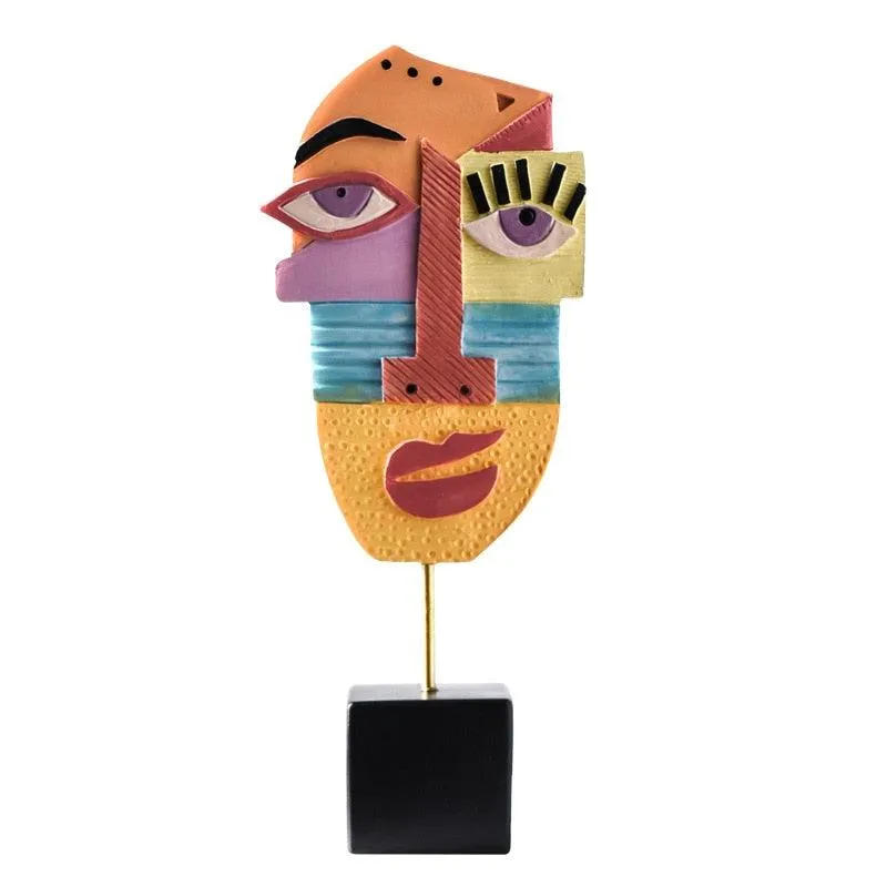 Abstract Resin Figurines Face Art Crafts
