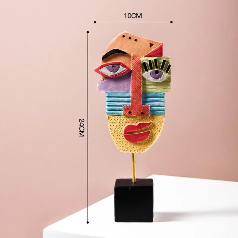 Abstract Resin Figurines Face Art Crafts