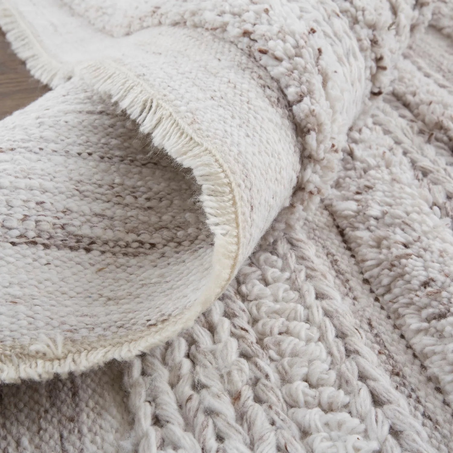Akton Handwoven Stripes Ivory/Carob Brown Rug