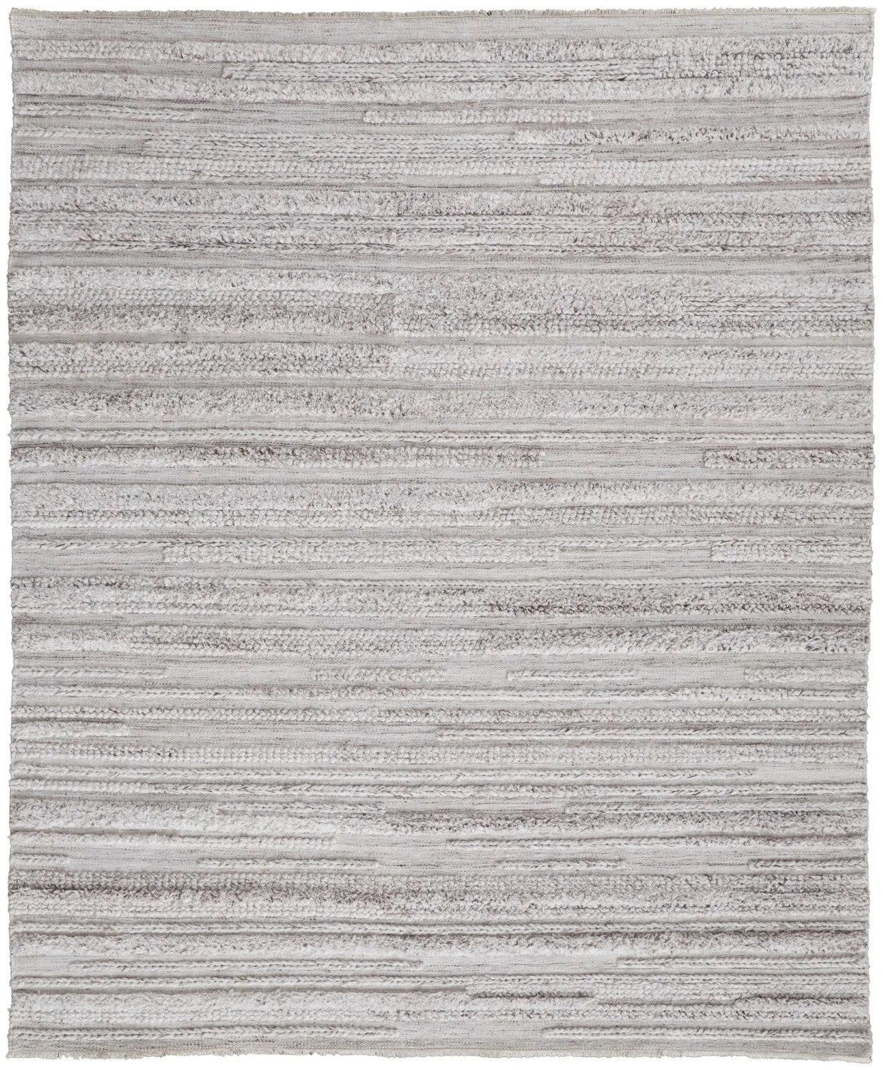 Akton Handwoven Stripes Ivory/Carob Brown Rug