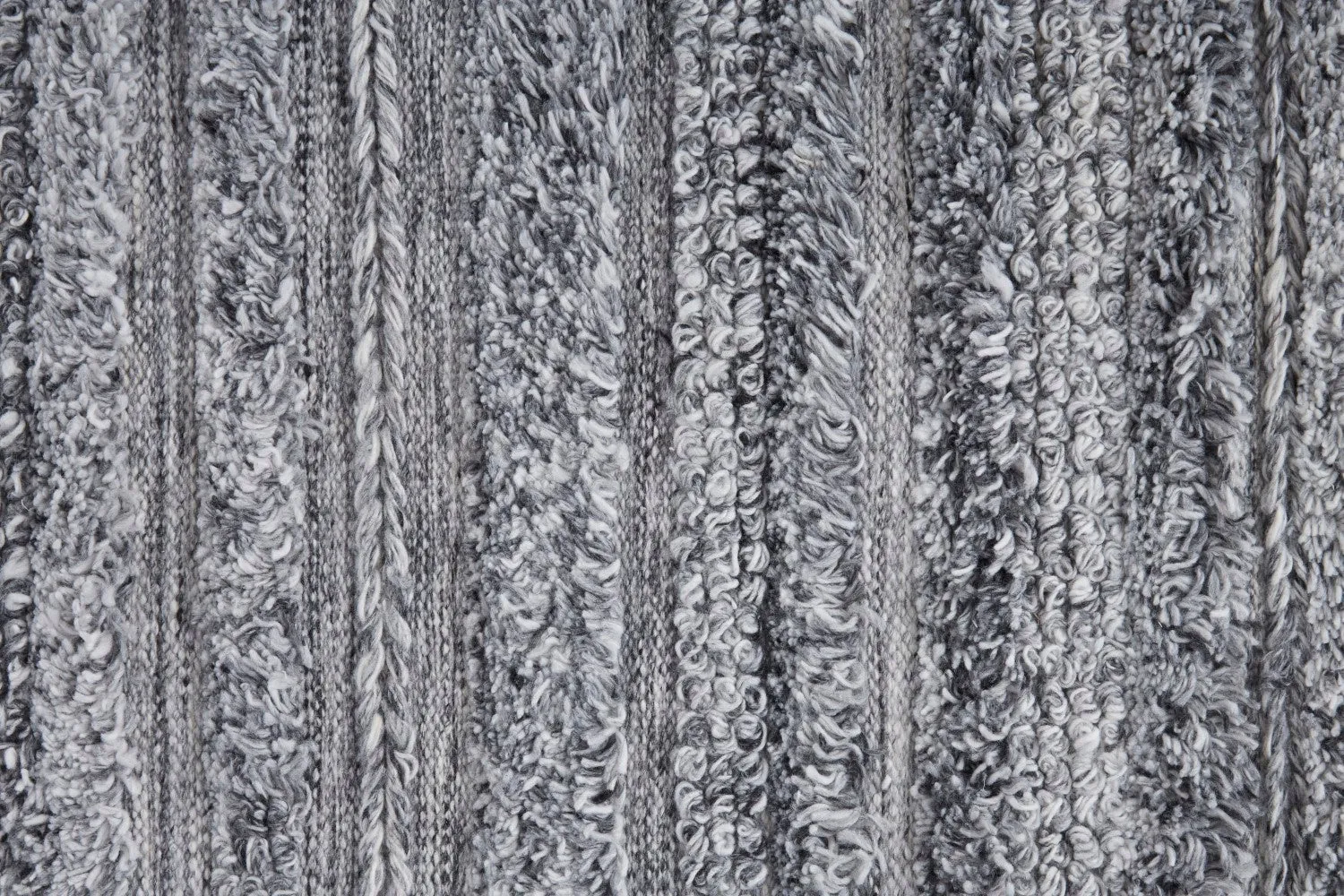 Akton Handwoven Stripes Ivory/Dark Gray Rug