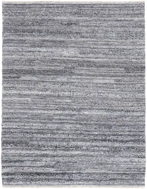 Akton Handwoven Stripes Ivory/Dark Gray Rug