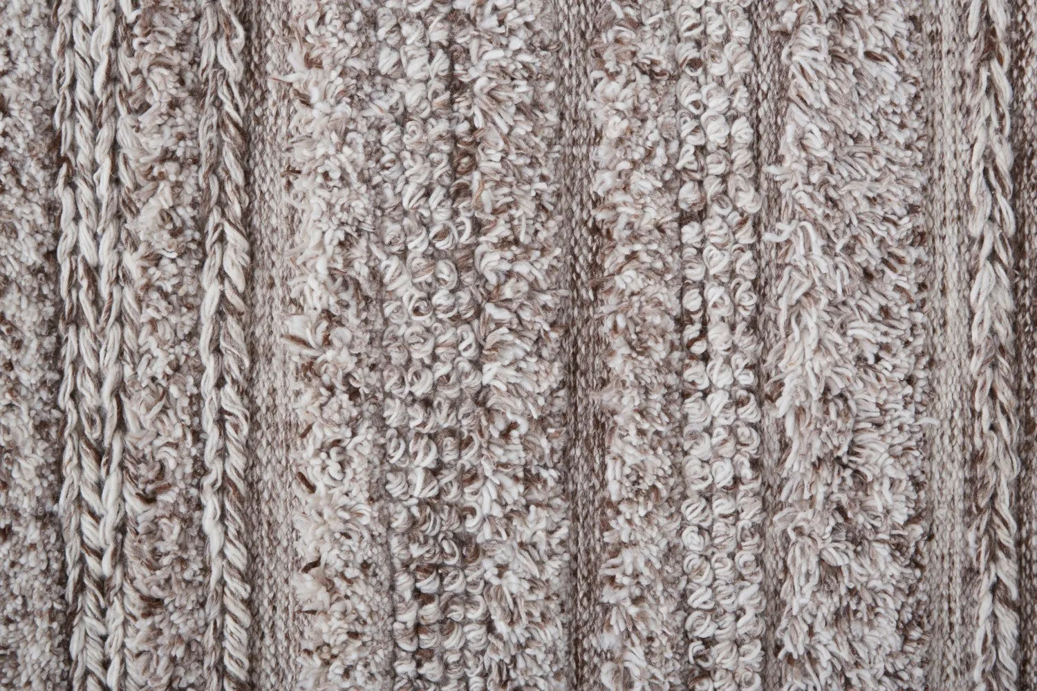 Akton Handwoven Stripes Ivory/Rustic Brown Rug
