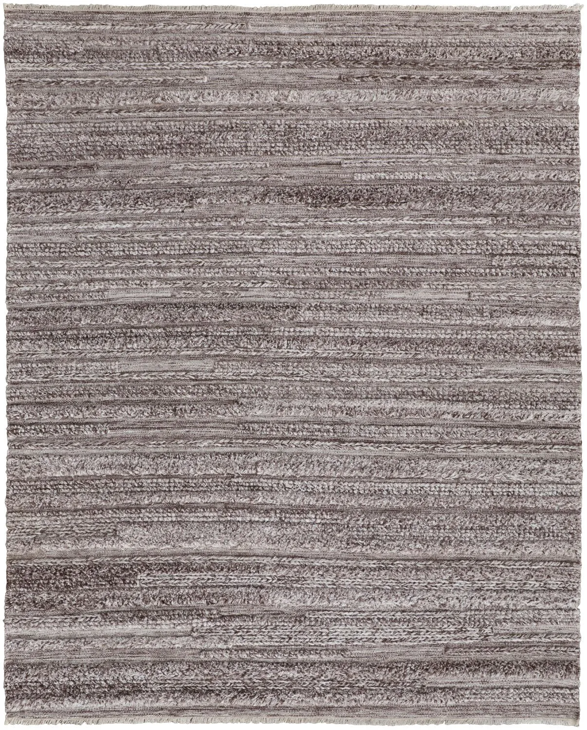 Akton Handwoven Stripes Ivory/Rustic Brown Rug