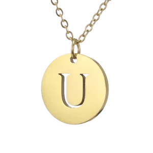 Alphabet Necklace Gold Plated - Letter U