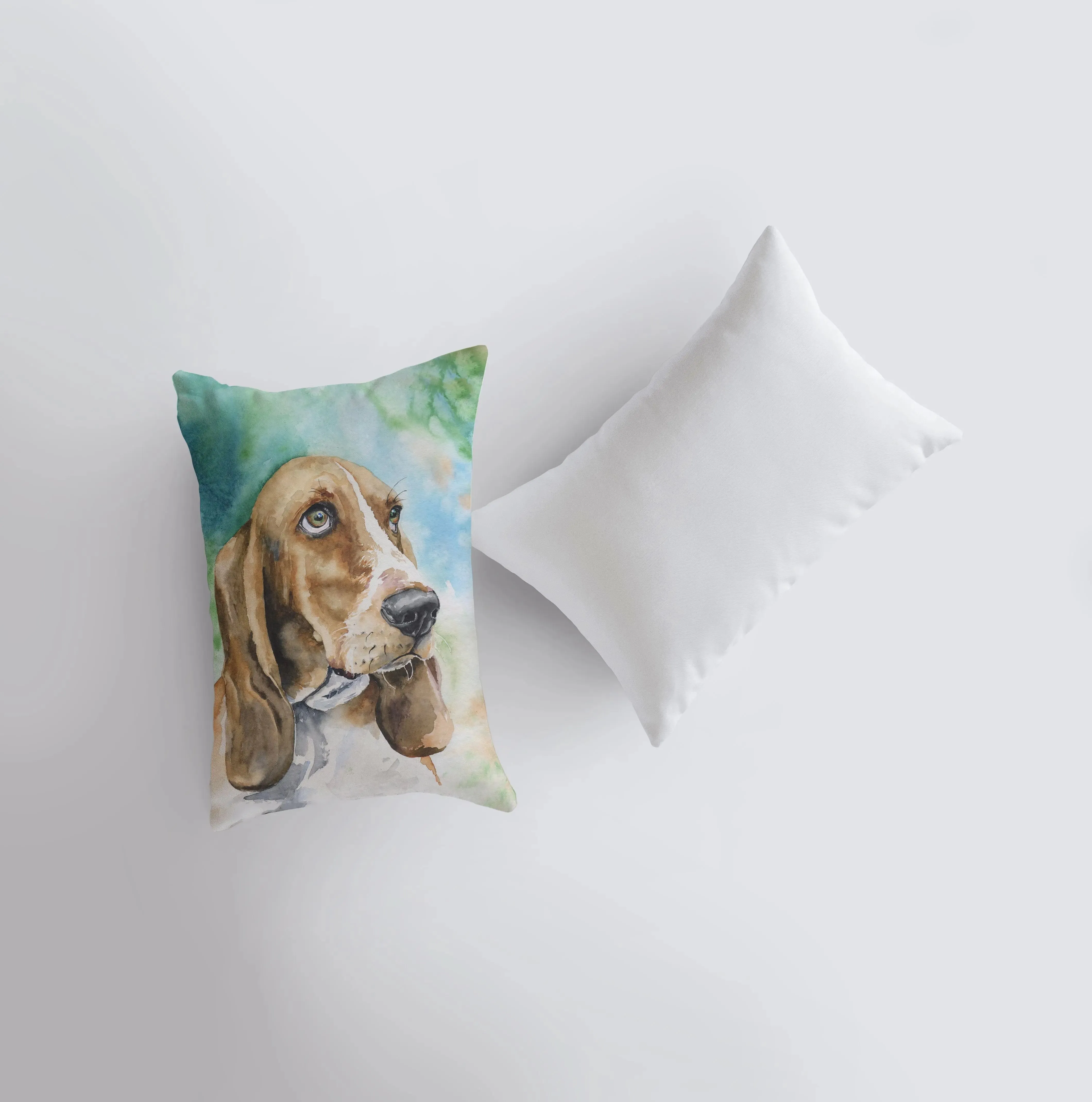 Basset Hound | 12x18 | Dog Watercolor | Pillow Cover | Home Decor | Dog Pillow | Dog Mom | Accent Pillow Covers | Throw Pillow Covers