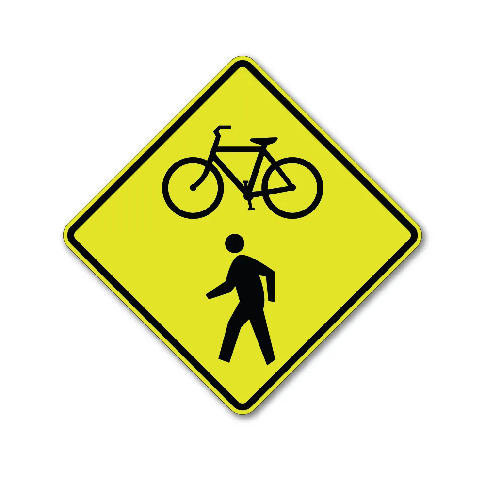 Bike Symbol and Pedestrian Symbol Sign