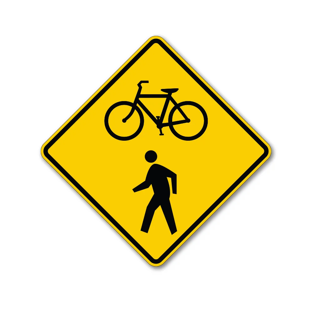 Bike Symbol and Pedestrian Symbol Sign