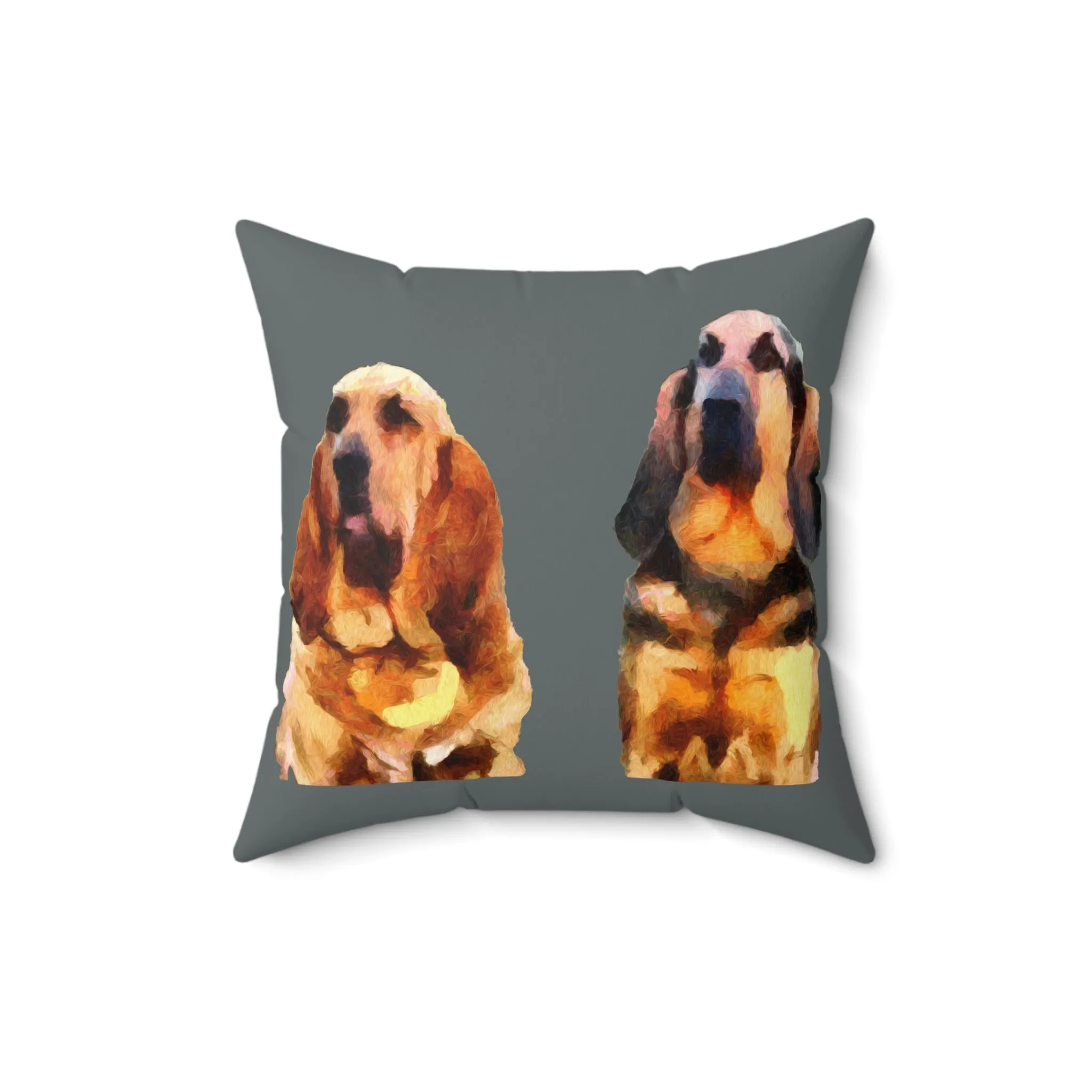 Bloodhounds 'Bear & Bubba'  Spun Polyester Throw Pillow