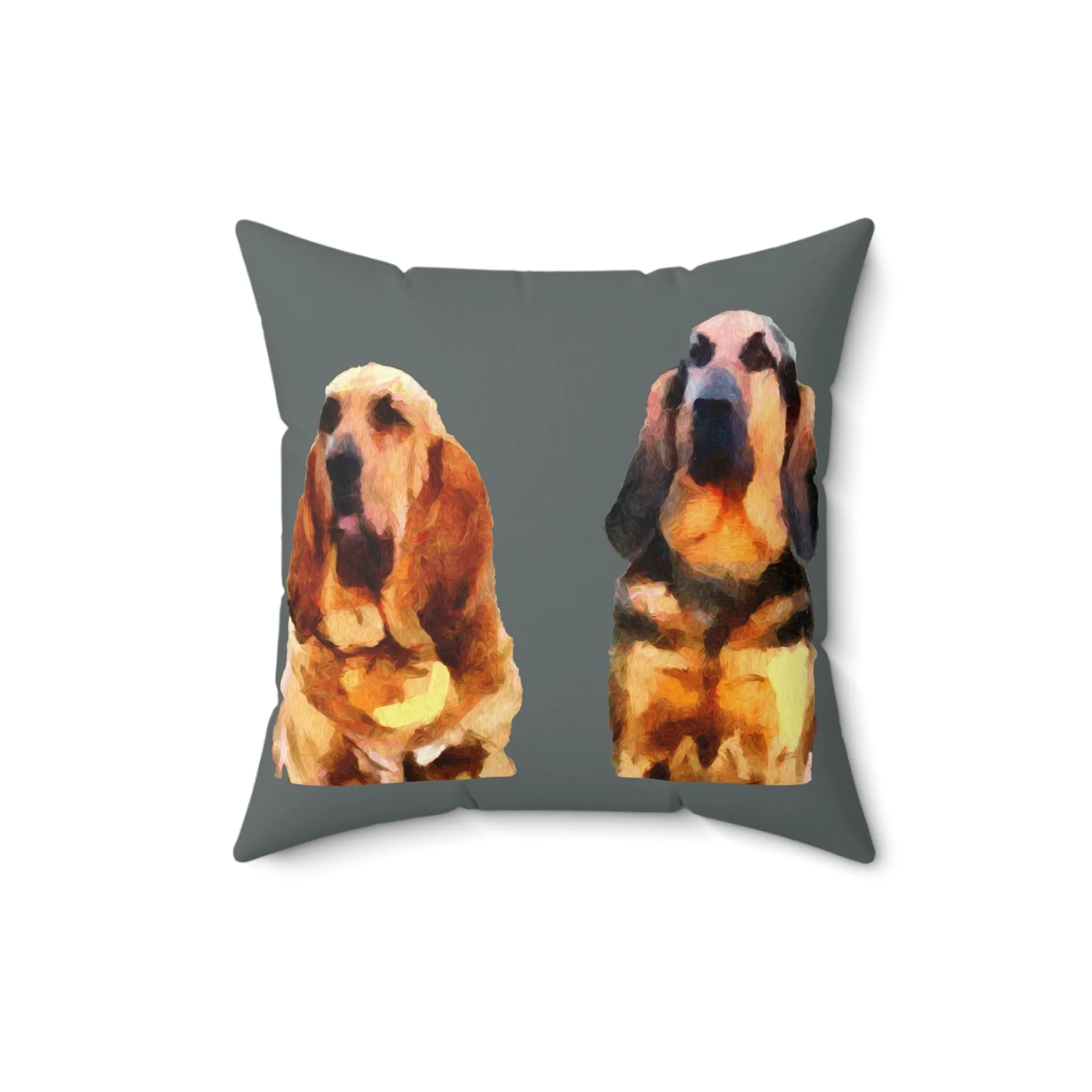 Bloodhounds 'Bear & Bubba'  Spun Polyester Throw Pillow