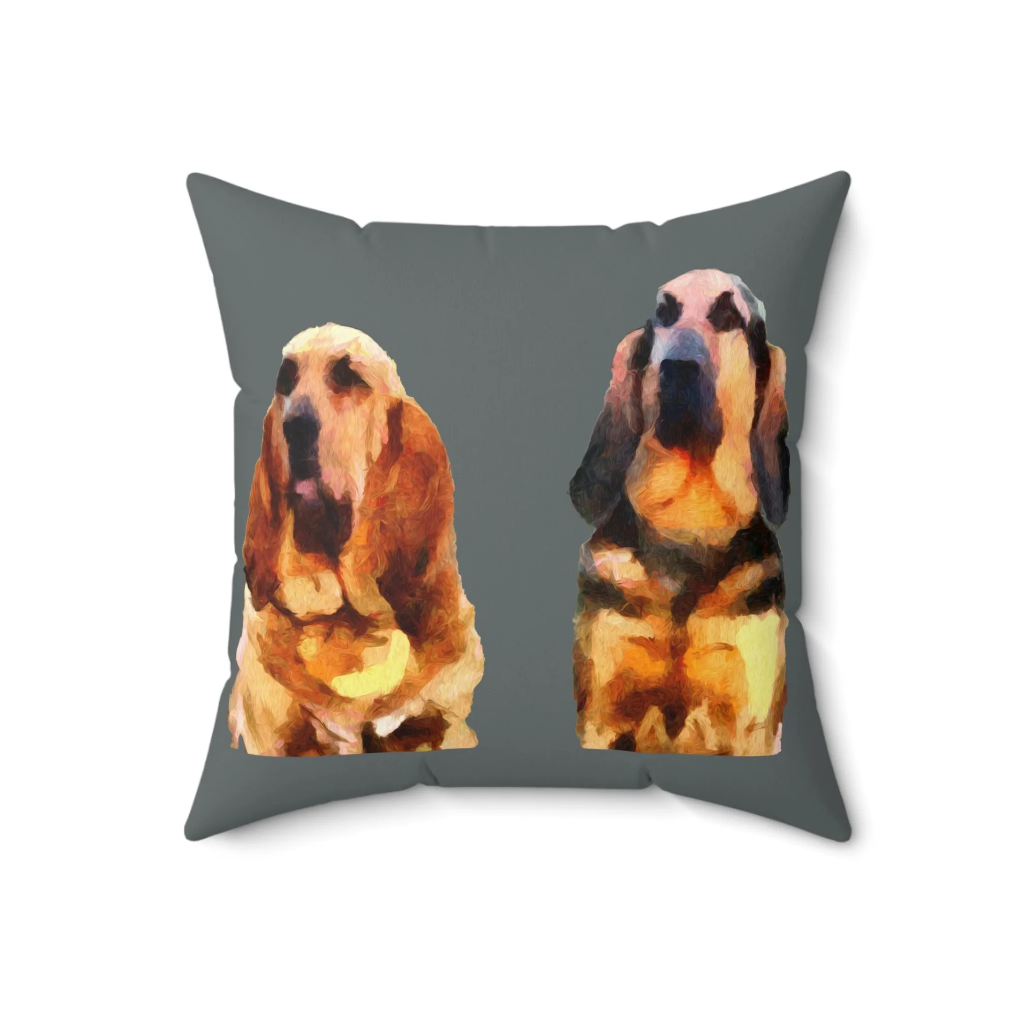 Bloodhounds 'Bear & Bubba'  Spun Polyester Throw Pillow