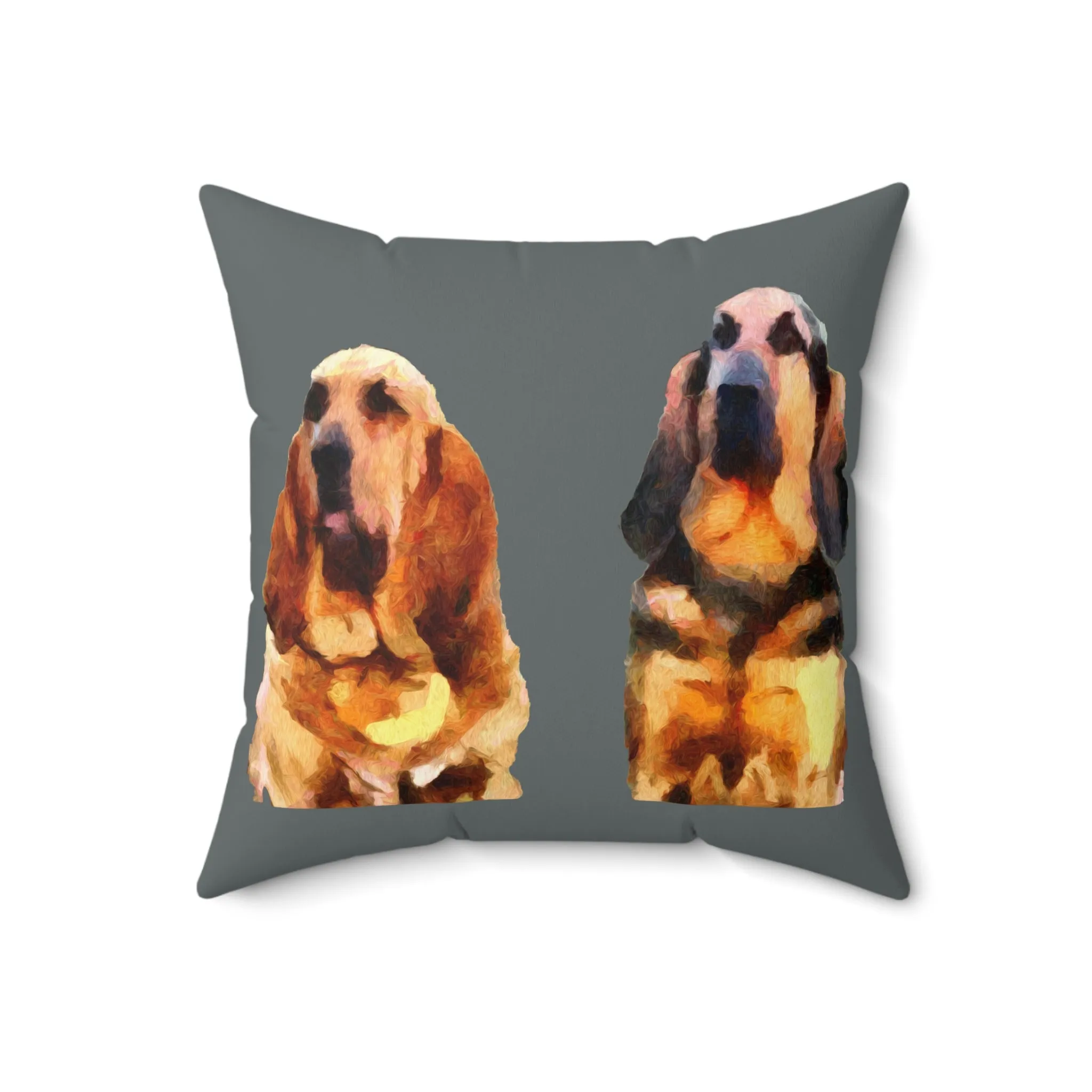 Bloodhounds 'Bear & Bubba'  Spun Polyester Throw Pillow