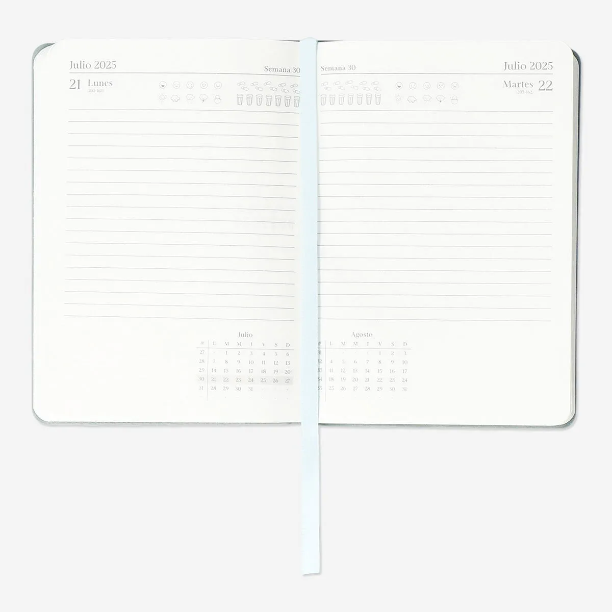 Blue Daily Diary A6 - Spanish