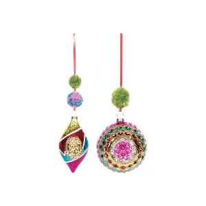 Boho Christmas Ornament, Set. of 2