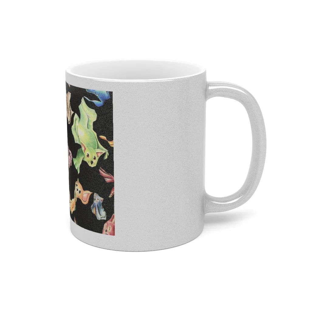 Cat Pattern Metallic Mug (Silver / Gold)