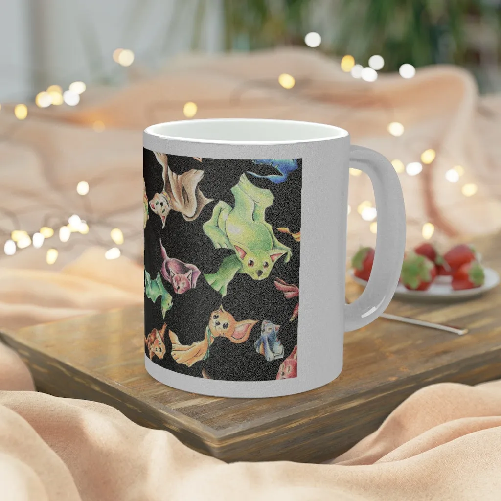 Cat Pattern Metallic Mug (Silver / Gold)